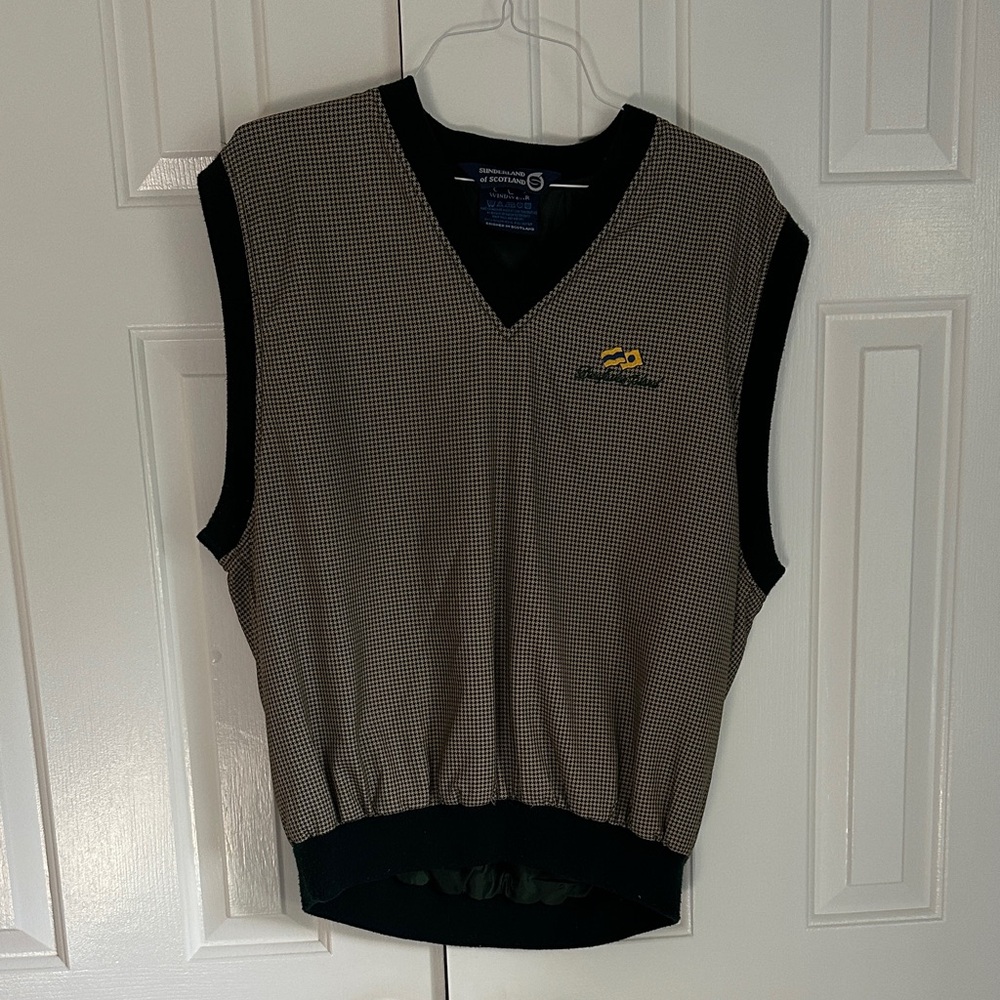 Men's Black and Tan Vest
